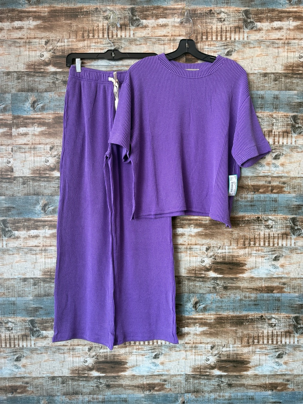 Zenana Outfitters Purple Ribbed Women's set